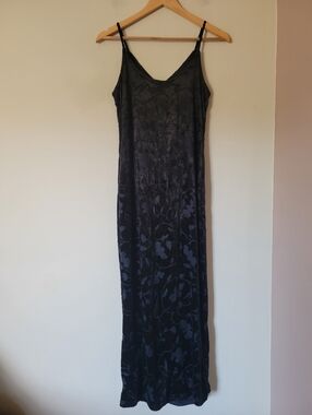 Vintage 90s Velvet Burnout Vampy Whimsigoth Grunge Maxi Slip Dress Size Small